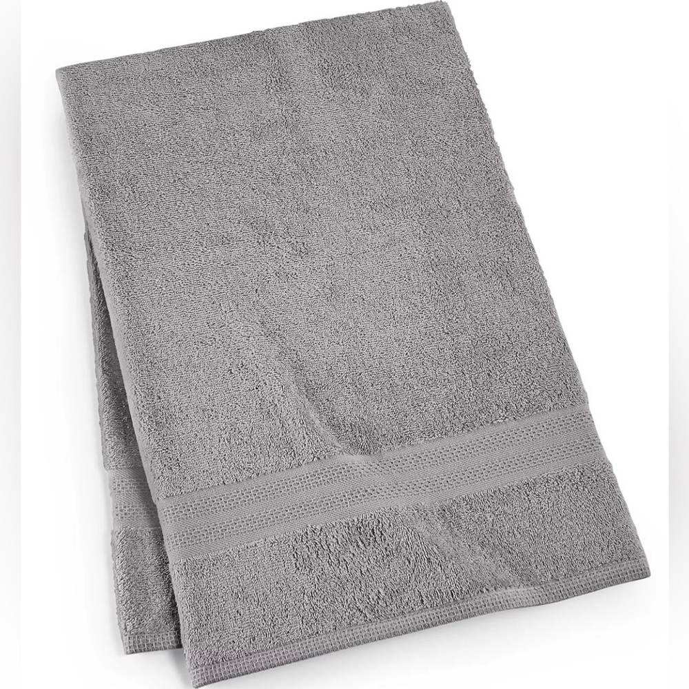 Grey Soft Spun Cotton Solid Bath Towel, 27" x 52"